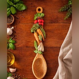 Vintage Syroco 7455 Resin Vegetable Spoon Wall Decor Country Kitchen 18”